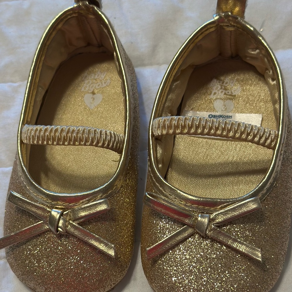 Gold Glitter Kids Shoes